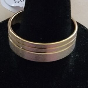 Titanuim Steel Gold and Silver Men's Ring